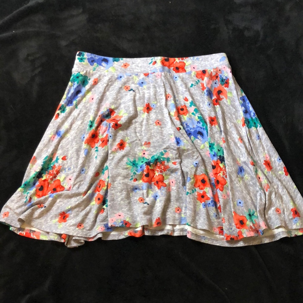 Gray floral skirt